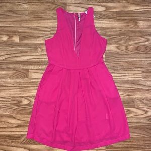 V Neck Hot Pink Dress Size M